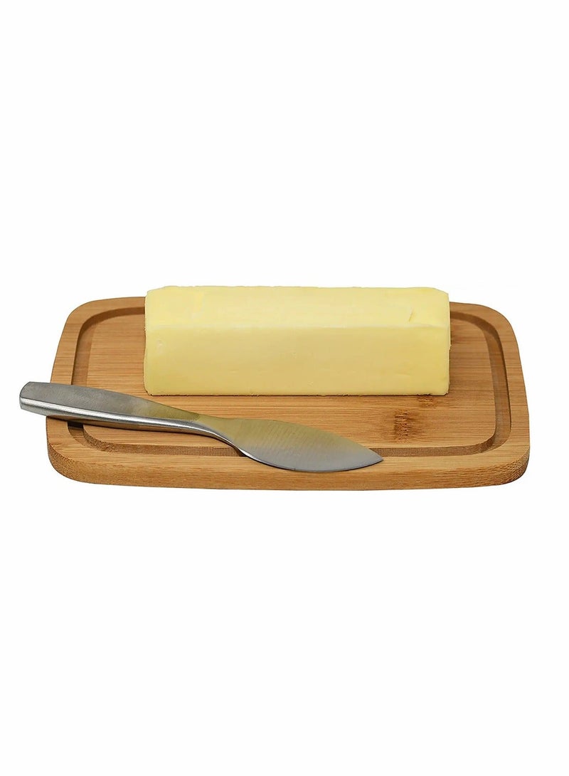 Bamboo Butter Dish With Dome Lid, Covered Butter Holder for Countertop, Airtight Butter Container with Cover, Butter Keeper Storage Perfect for West, East Coast Butter, Dishwasher Safe