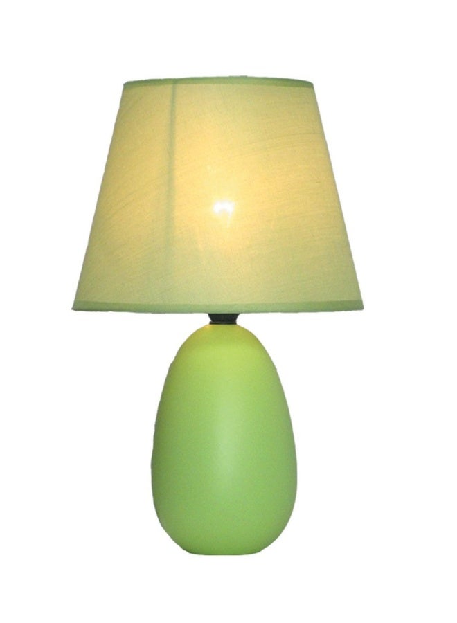 Simple Designs Lt2009 Grn Mini Oval Egg Ceramic Table Lamp Green