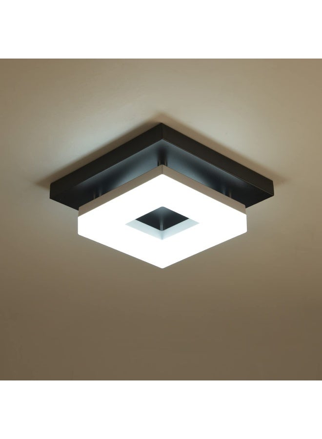 Anmaice 8In 8Watt Flush Mount Led Ceiling Light Fixtures.Modern Ceiling Lamps For Hallways Balcony Cloakroom Small Closet Washrooms Stairwell Square Black