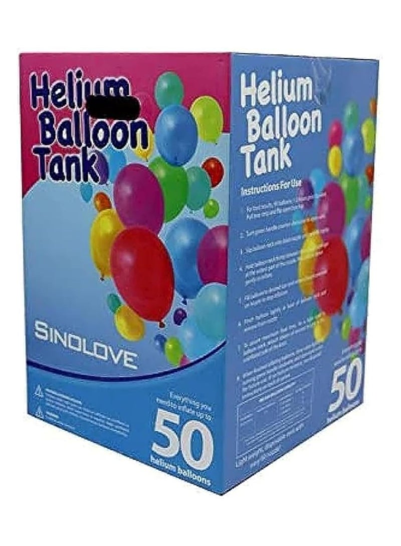 Mega Disposable Helium Party Kit Helium Gas Cylinder Party Kit Helium Balloon Helium Tank(with 50 picese,;9 inch Balloons) - Create Memorable Celebrations with Helium Cylinder Balloon Solution