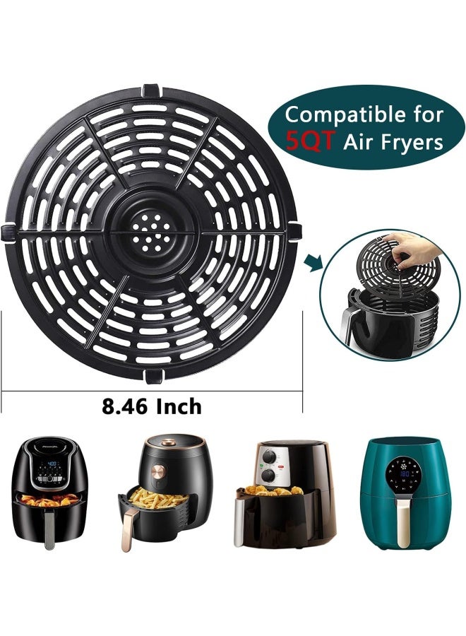 Autonomier Air Fryer Replacement Grill Pan For Power Dash Chefman 5Qt Air Fryers Crisper Plate,Air Fryer Grill Plate,Non-Stick Fry Coating Pan,Dishwasher Safe (8.46In/5Qt）