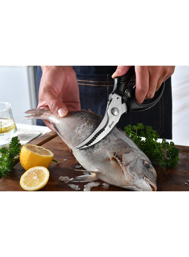 Heavy Duty Poultry Shears Kitchen Scissors For Cutting Chicken Poultry Game Meat Chopping Vegetable Spring Loaded