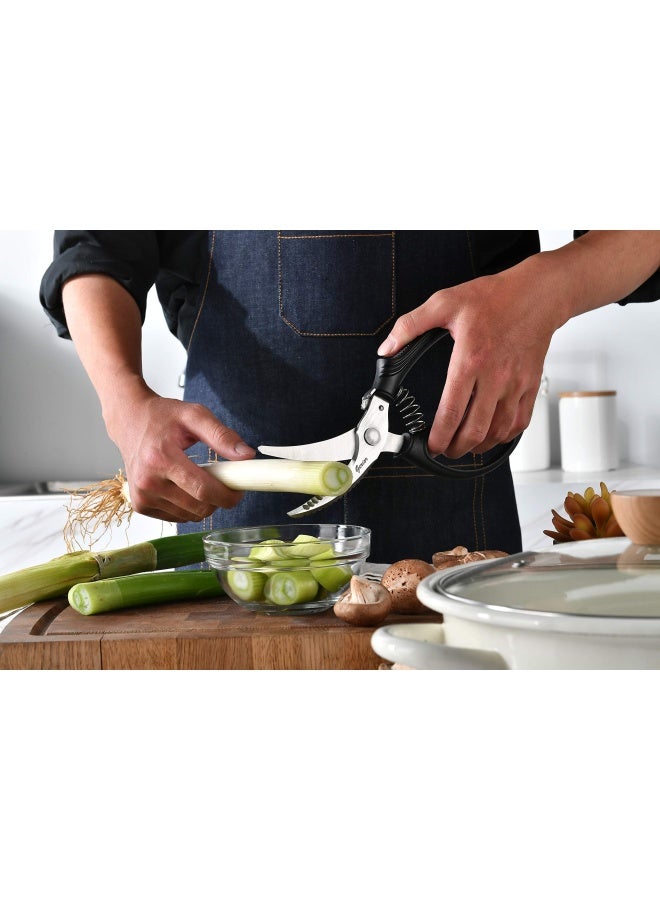 Heavy Duty Poultry Shears Kitchen Scissors For Cutting Chicken Poultry Game Meat Chopping Vegetable Spring Loaded