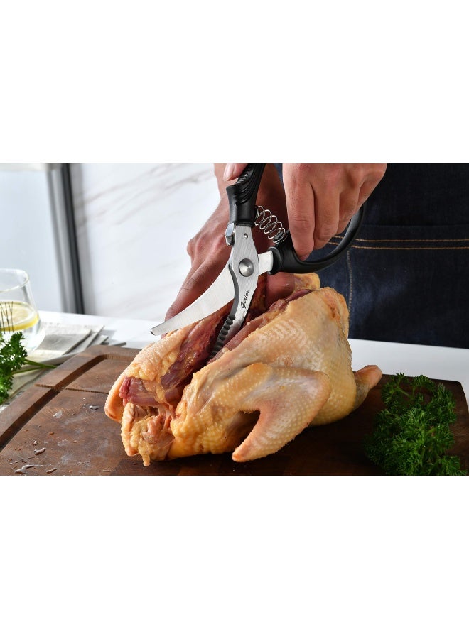 Heavy Duty Poultry Shears Kitchen Scissors For Cutting Chicken Poultry Game Meat Chopping Vegetable Spring Loaded
