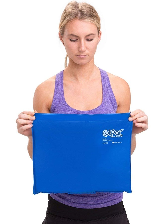 Colpac Reusable Gel Ice Pack Cold Therapy For Knee  Arm  Elbow  Shoulder  Back For Aches  Swelling  Bruises  Sprains  Inflammation  11 X14   - Blue