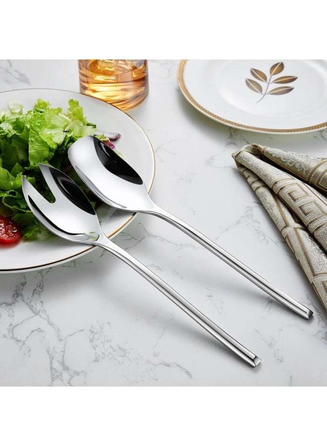 Keawell Deluxe Large 10 Inch Salad Servers 18/10 Stainless Steel Salad Serving Set Set Of 2 Includes A Salad Spoon And Salad Fork.