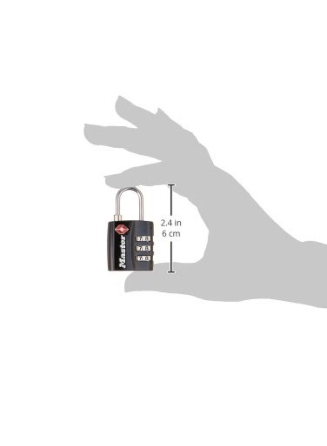 4680Dblk Tsa-Approved Luggage Lock  1-3 16-In. Wide  Black