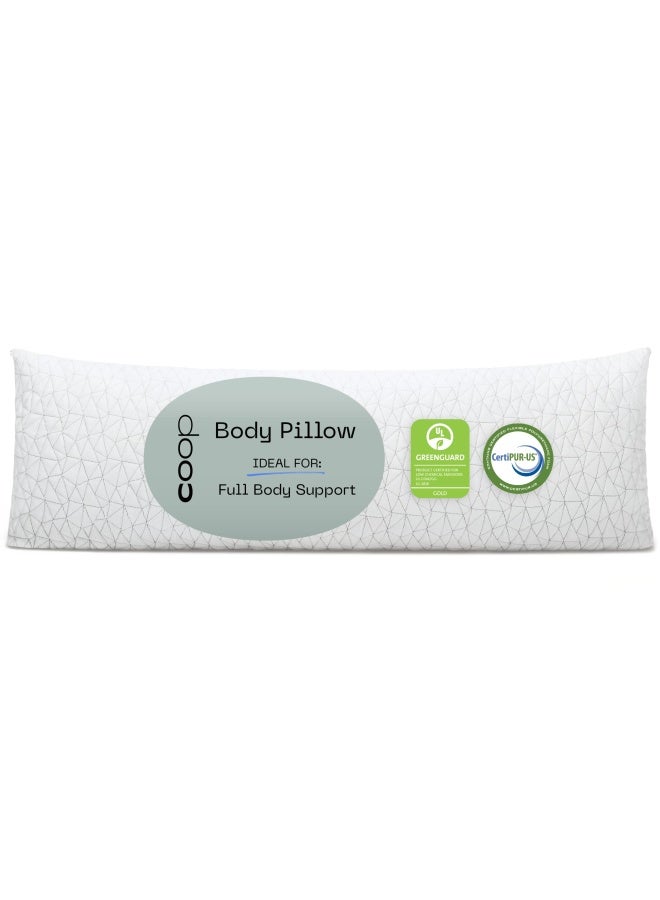 - Memory Foam Body Pillow With Adjustable Shredded Memory Foam         Perfect Pillow To  During Pregnancy - Soft Washable Bamboo Derived Viscose Rayon Blend Cover - 20X54