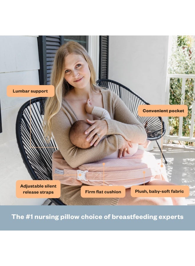 Deluxe Nursing Pillow For Breastfeeding And Bottle Feeding  Enhanced Posture Support Feeding Pillow  Double Straps And Removable Extra Soft SliPiecesover  Soft Rose