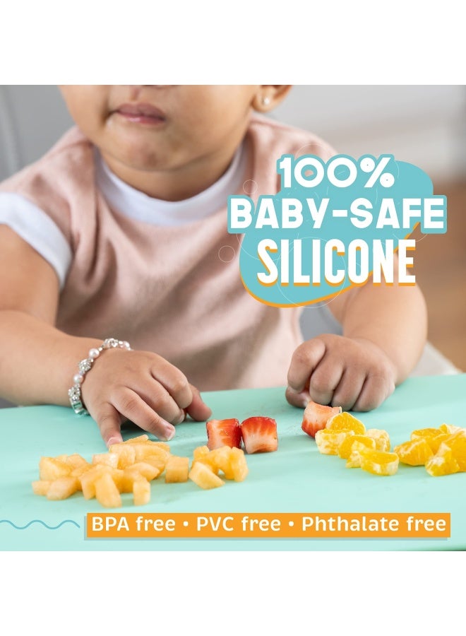 UpwardbabyFood Catching Baby Placemat with Suction -   Grey Silicone Placemats for Kids Babies and Toddlers - Clean Mealtimes at Home Or for Restaurants - See Video Demonstration