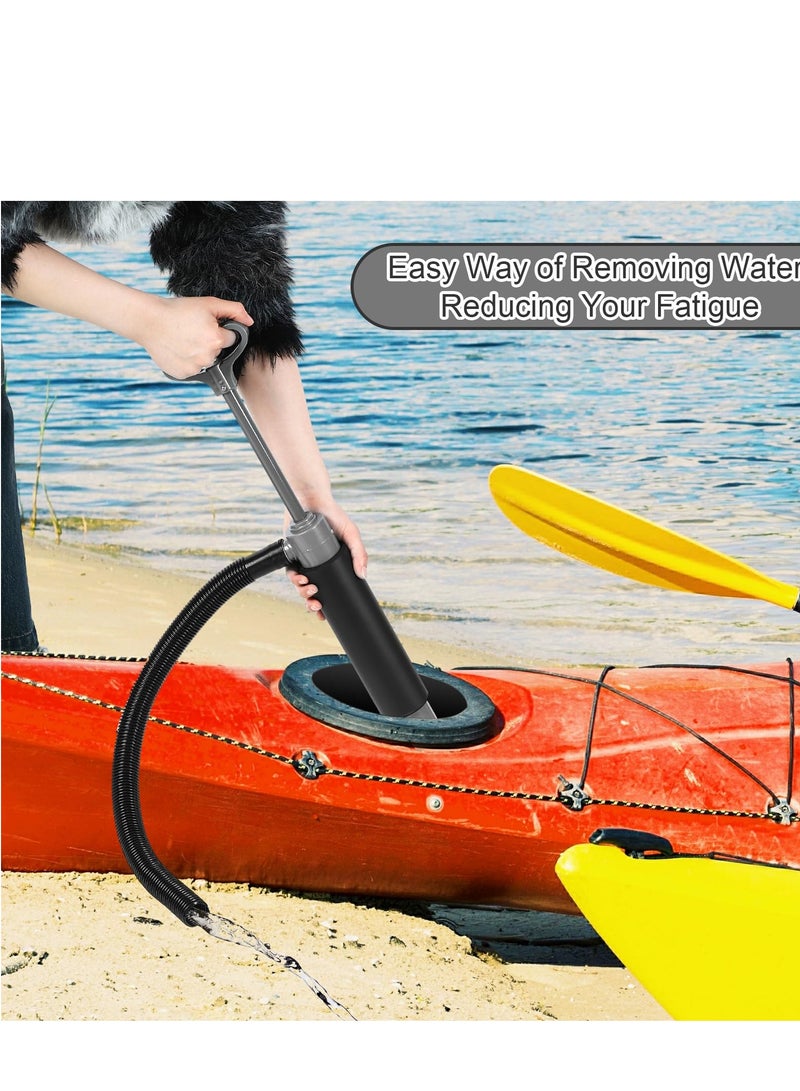 2 Pack Kayak Hand Pump, 16.1 Inch Manual Portable Kayak Hand Water Pumps with Hose,Suitable for Kayak Rescue Outdoor Survival (Black Gray)