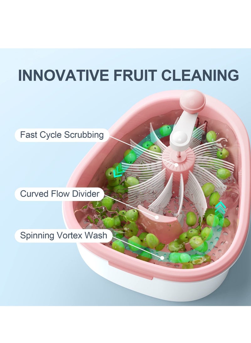 Fruit Cleaning Device, Large Fruit Washer Spinner with Brush, Fruit Cleaner with Fruit Washing Bowl,Fruit Cleaning Device,Vegetable Scrubber