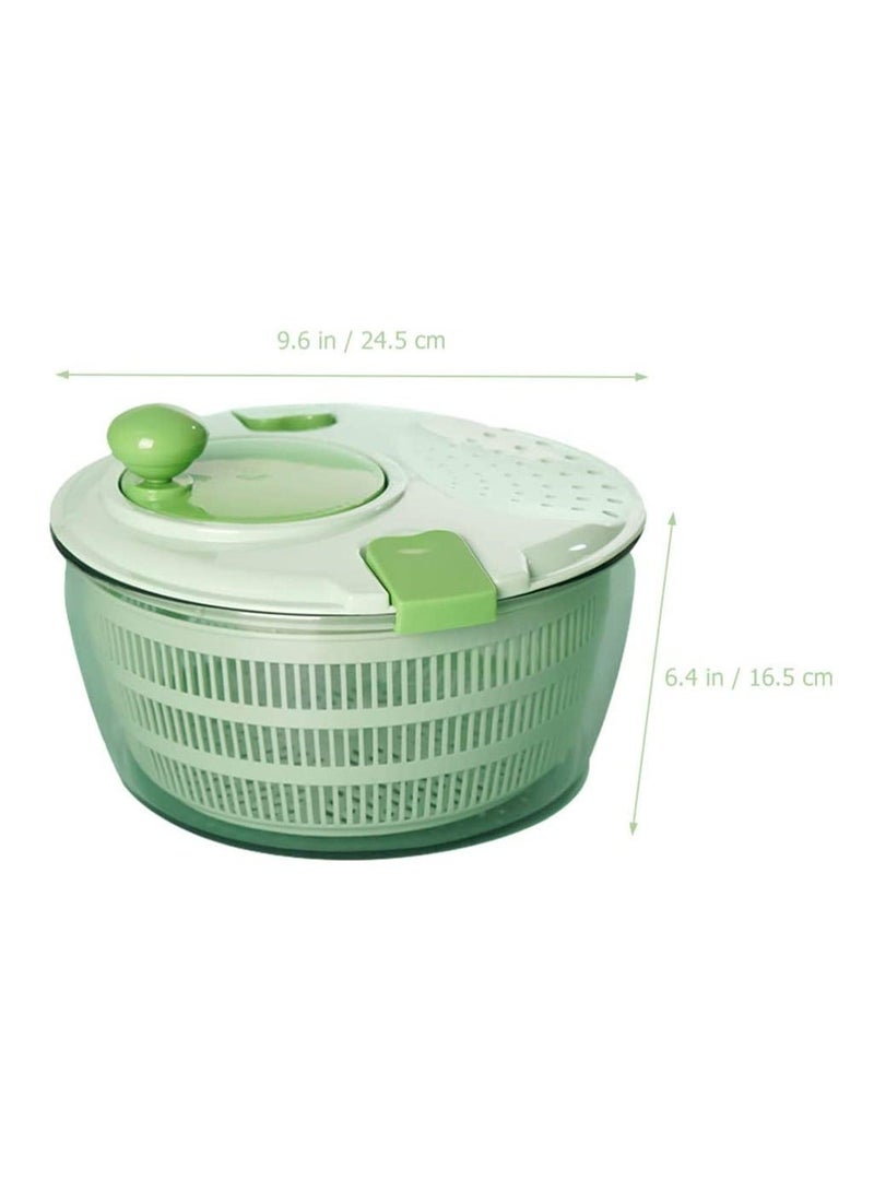 Fruits and Vegetables Dryer, Dry Off Drain Lettuce with Ease for Tastier Salads Hollow Drain Basket, Hand-Cranked Vegetable Dehydrator for Kitchen Washing and Drying, Green