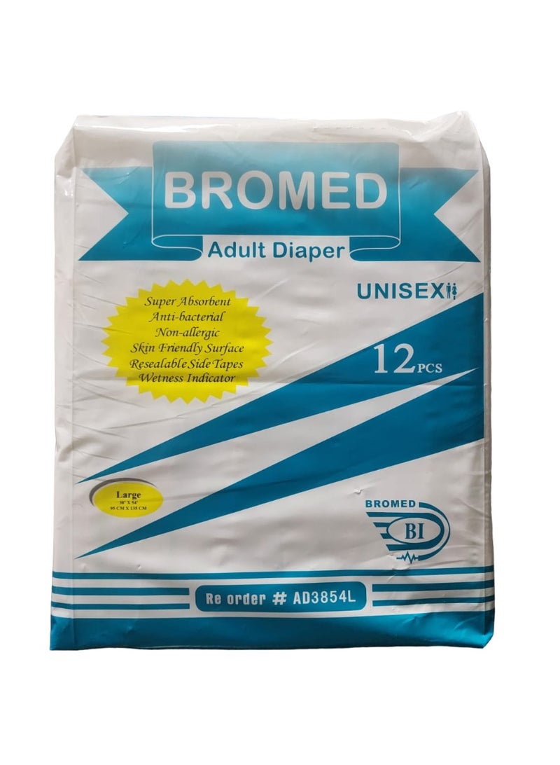 Adult Diaper For Unisex Large 12 pcs