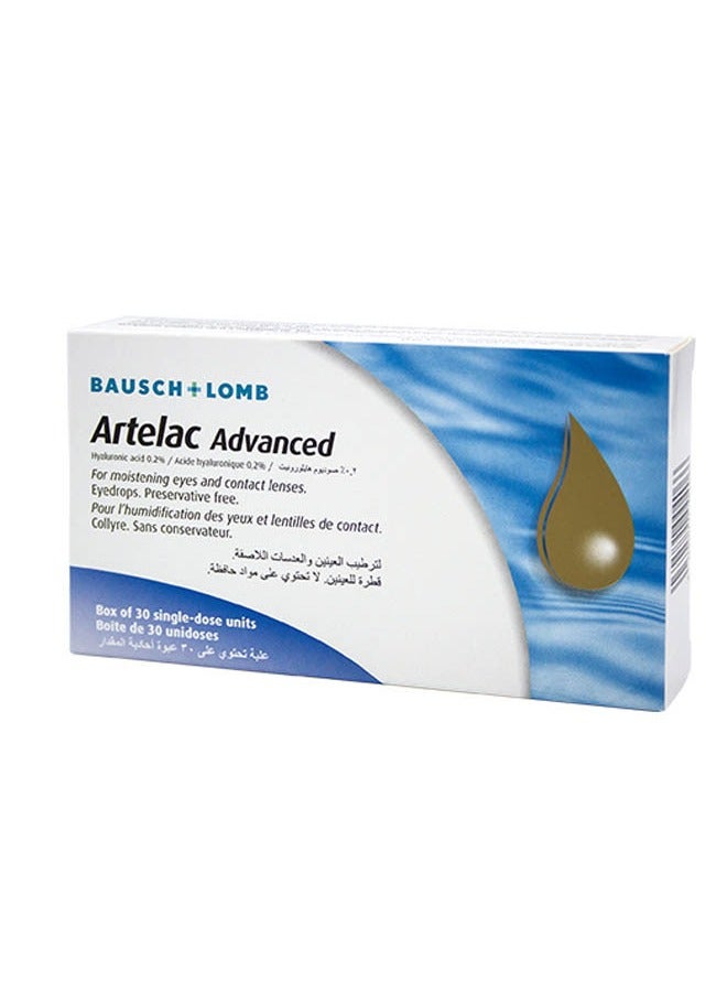 Bausch+Lomb  Advanced Eye Drops: Preservative-Free Moisture for Eyes and Contact Lenses 30 single-dose units