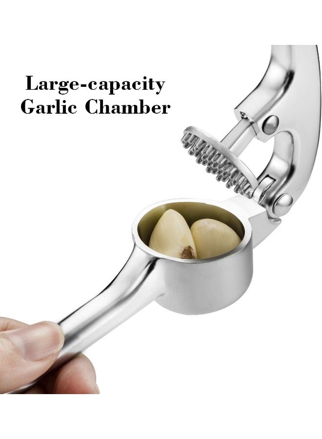 Garlic Press, Zinc Alloy Premium Garlic Press Sturdy Good Grips Garlic Crusher Heavy Duty, Dishwasher Safe