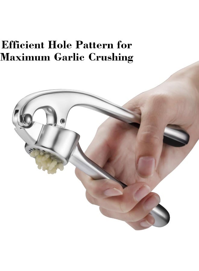 Garlic Press, Zinc Alloy Premium Garlic Press Sturdy Good Grips Garlic Crusher Heavy Duty, Dishwasher Safe