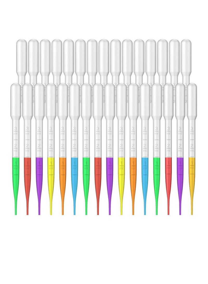 100pcs Plastic Disposable Transfer Pipettes   3ml Plastic Calibrated Graduated Eye Dropper Suitable for Lip Gloss Transfer Essential Oils Science Laboratory Experiment