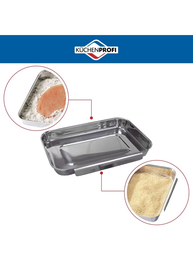 K Chenprofi Stainless Steel Breading Set  No Mess Linking  Overlapping Breading Trays  Set Of 3