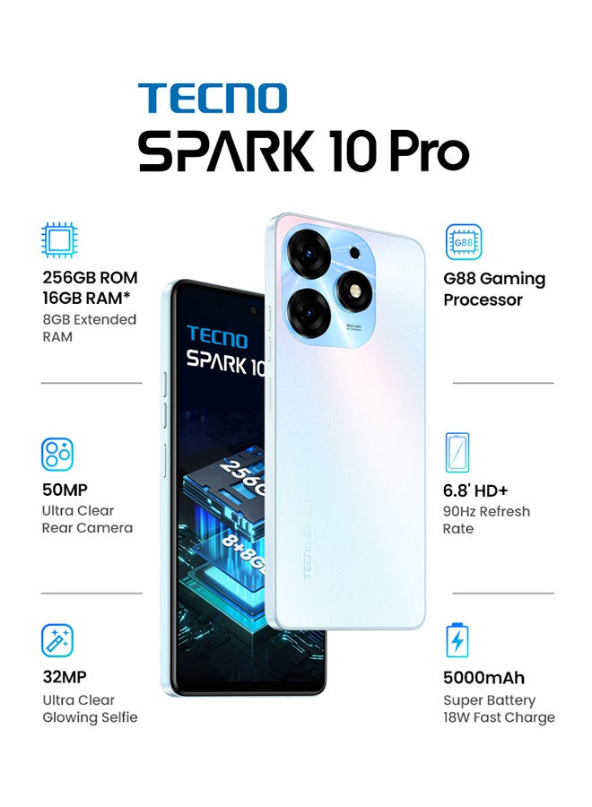 Spark 10 Pro 6.8 Inch Pearl White 8GB 128GB 4G - International Version