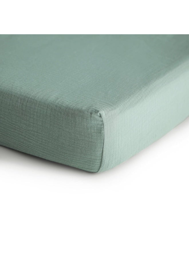 Extra Soft Muslin Fitted Crib Sheet 28 Inch X 52 Inch Roman Green