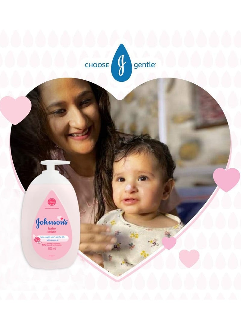 Johnson's Baby Lotion 100% Natural Plant Oil Based 24H Moisturized & Soft Skin 500ml