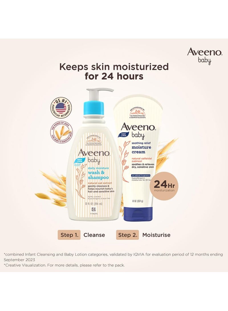 Aveeno Baby Soothing Relief Moisture Cream 140g | 24-Hour Protection for Dry, Itchy or Sensitive Skin