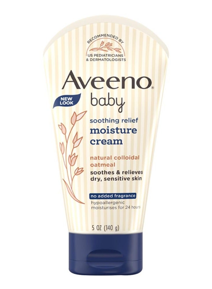 Aveeno Baby Soothing Relief Moisture Cream 140g | 24-Hour Protection for Dry, Itchy or Sensitive Skin