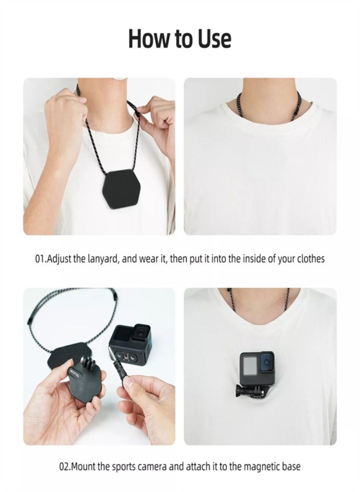 Magnetic Mount Quick Release Neck Holder Mount For Gopro Hero 9 10 11 12 Iphone