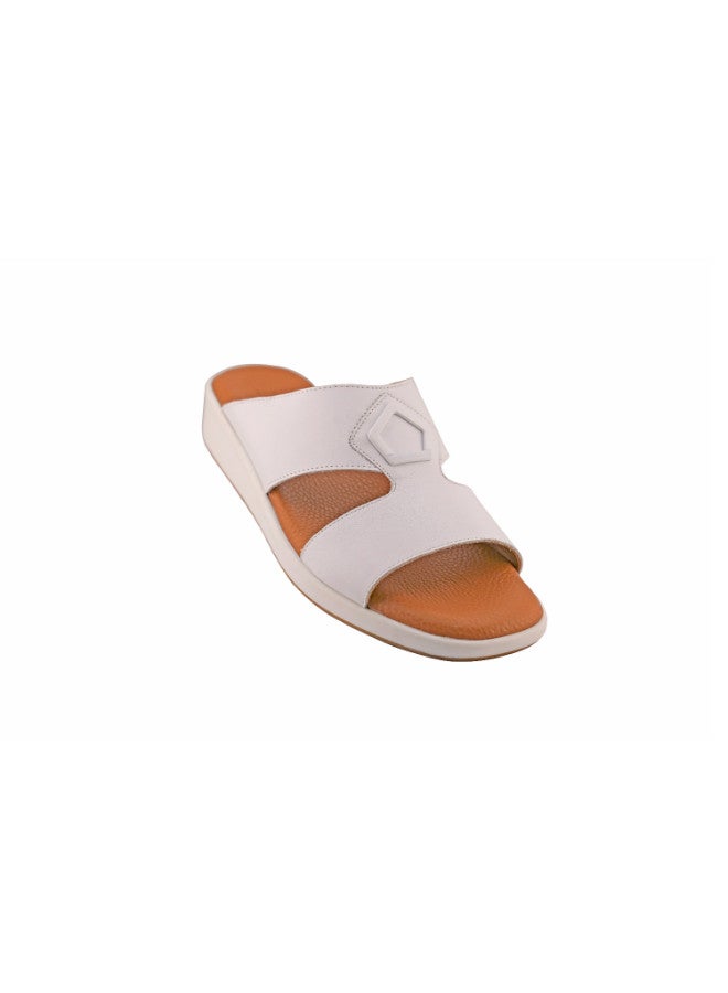 008-3041 Barjeel Uno Mens Arabic Sandals BGT 05 White