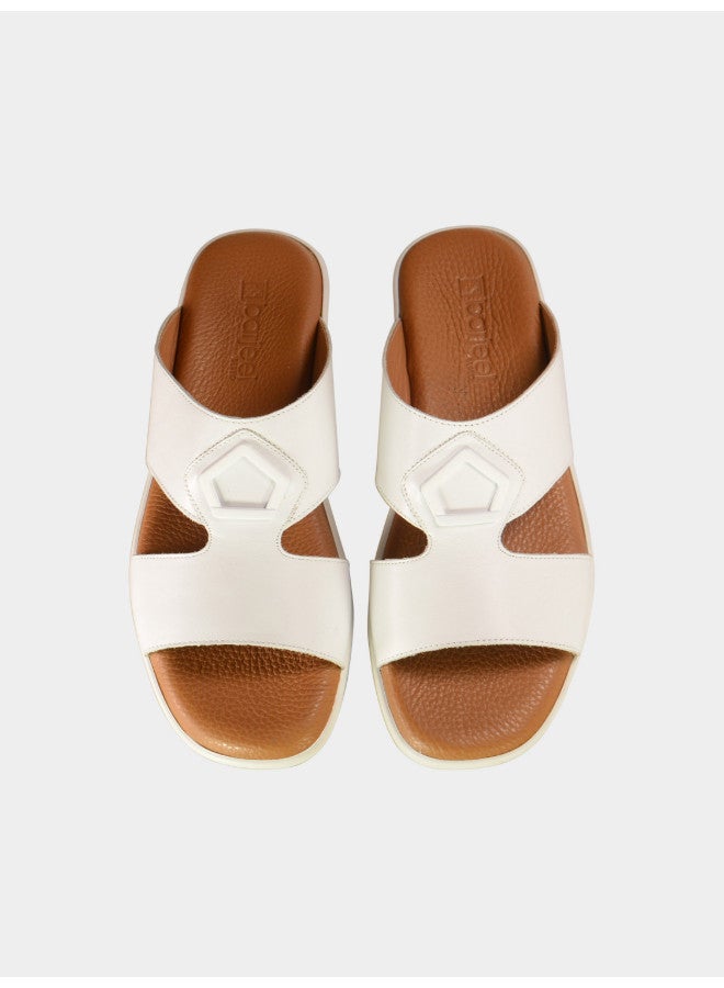 008-3041 Barjeel Uno Mens Arabic Sandals BGT 05 White