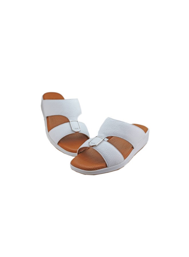 008-3112 Barjeel Uno Mens Arabic Sandals BGT White