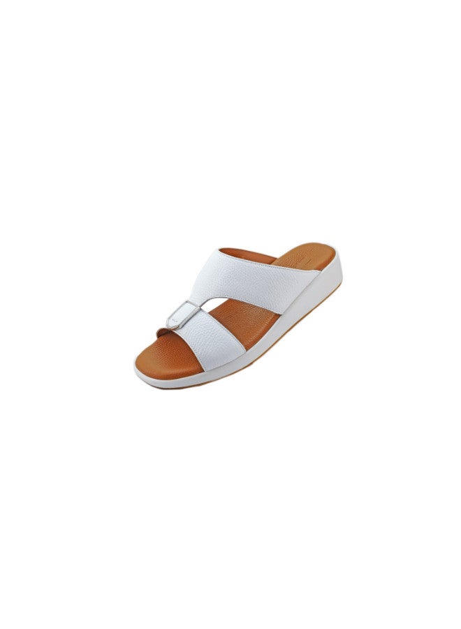 008-3112 Barjeel Uno Mens Arabic Sandals BGT White