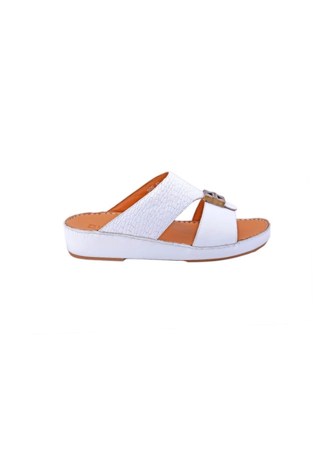 008-2901 Barjeel Uno Mens Arabic Sandals 001930 White