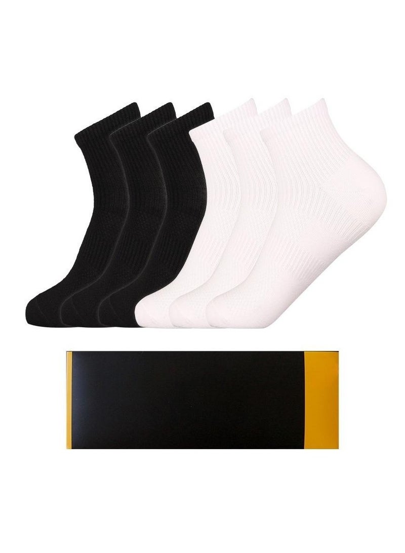 6 Pairs Of Boxed Men's Solid Color Business Style Minimalist Breathable Socks