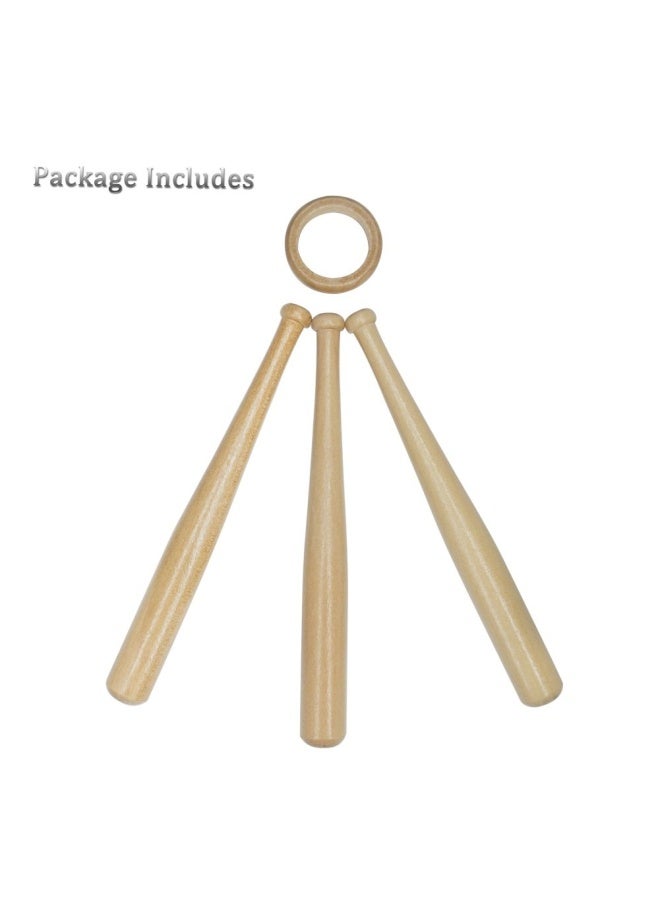 Wooden Baseball Display Stand Holder Consists Of 3 Mini Baseball Bat