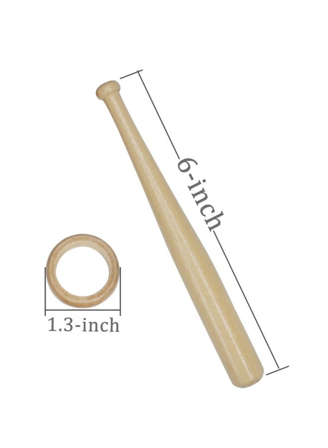 Wooden Baseball Display Stand Holder Consists Of 3 Mini Baseball Bat