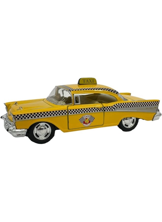 Diecast 1957 Chevrolet Bel-Air Taxi 1 40 Scale With Opening Doors And Pull Back Action Manufactured By Kinsmart