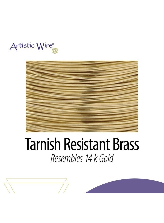 Artistic Wire 22 Gauge Tarnish Resistant Brass Craft Jewelry Wrapping Wire  Gold Color  15 Yd