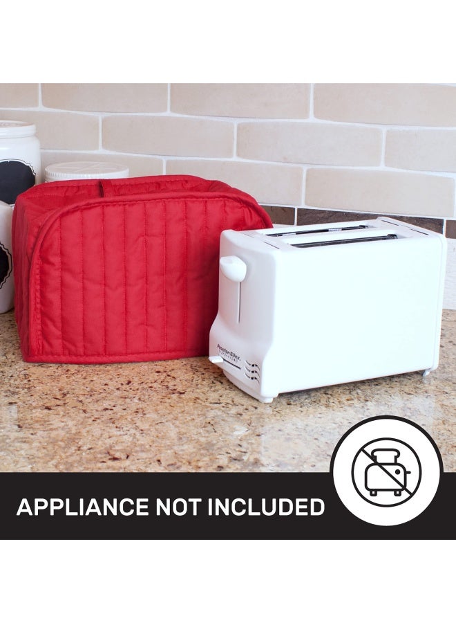 Two Slice Toaster Cover Paprika - RITZ Polyester Cotton Quilted Two Slice Toaster Appliance Cover Dust and Fingerprint Protection Machine Washable Paprika Red