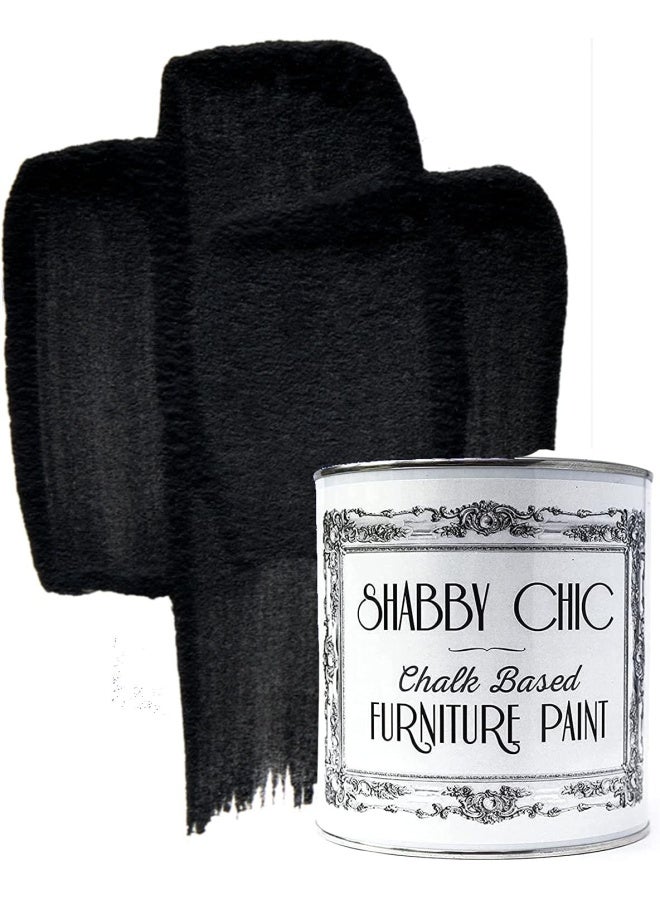 Shabby Chic Chalk Based Furniture Paint Liquorice Black 250Ml Matt Finish Water Based Paint