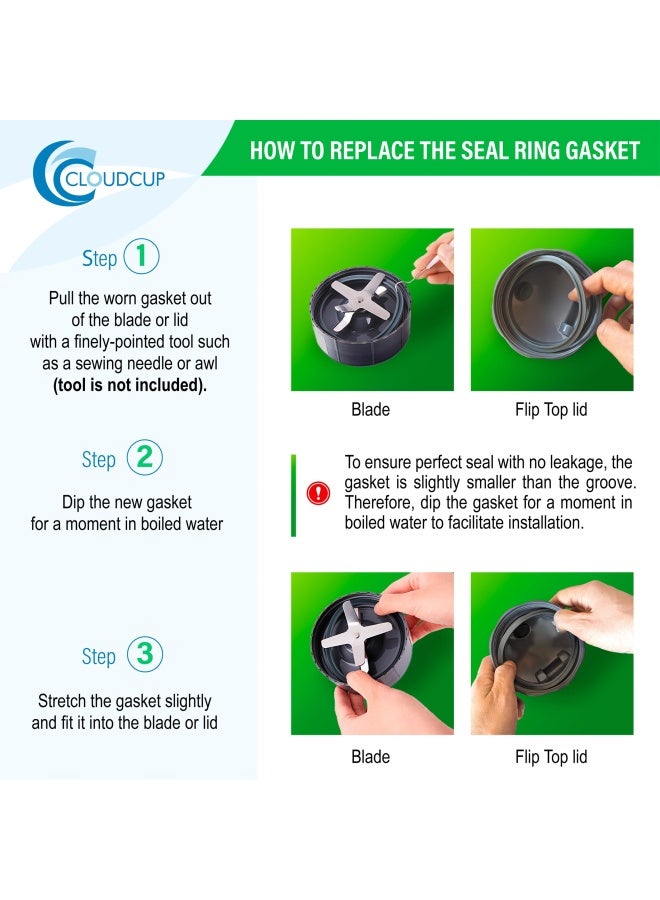 CloudCUPGasket Replacement Rubber Ring Seal Rings Gaskets Part for Nutribullet Replacement Parts Accessories Blender 900 Series 600W and 900W