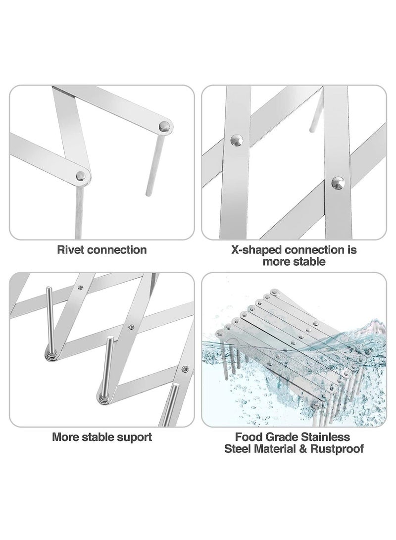 Pot Lid Holder, Multifunctional Telescopic Storage Rack, Kitchenware Dividers Holder for Grills Plates, Pans, Cutting Boards, Muffin Tins, Baking Sheets in Cabinets Shelf Countertop Pantry