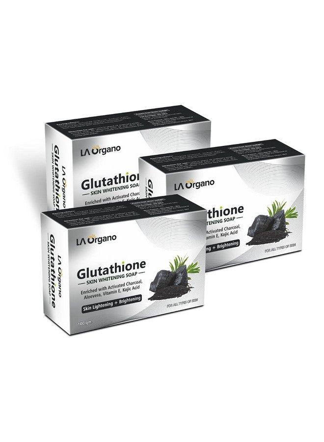 Glutathione Activated Charcoal Skin Whitening Soap For All Skin Type (100Gm) Pack Of 3