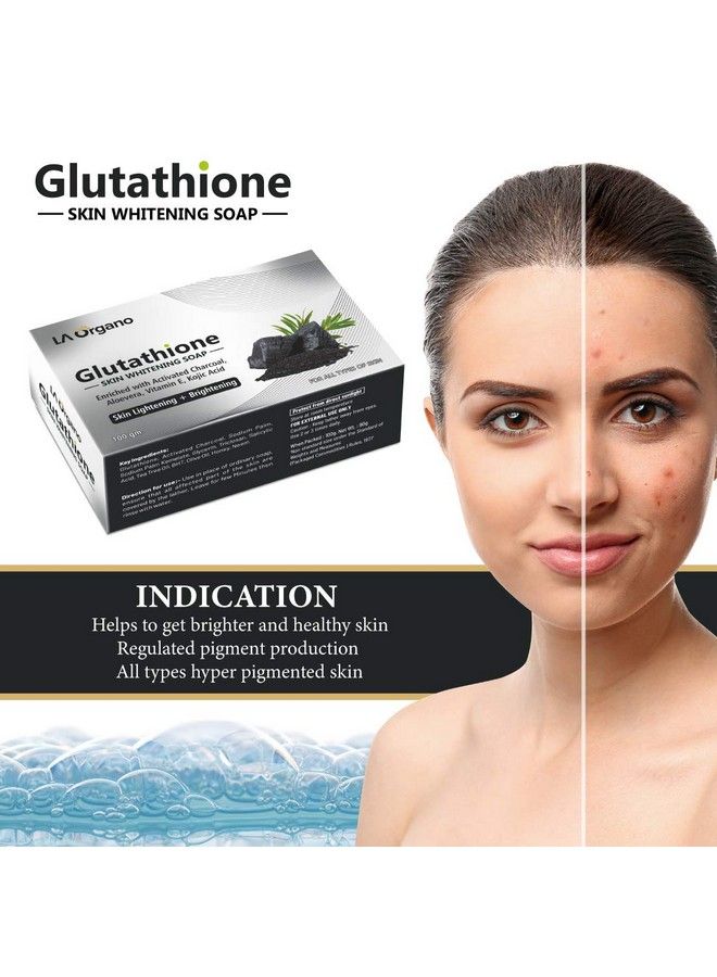 Glutathione Activated Charcoal Skin Whitening Soap For All Skin Type (100Gm) Pack Of 3