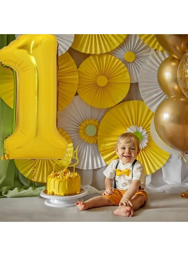 50 Inch Large Gold Number Balloons 09 Foil Mylar Big Digital Balloon Number 1 Digit One For Birthday Party Wedding Bridal Shower Engagement Photo Shoot Anniversary (Gold One)