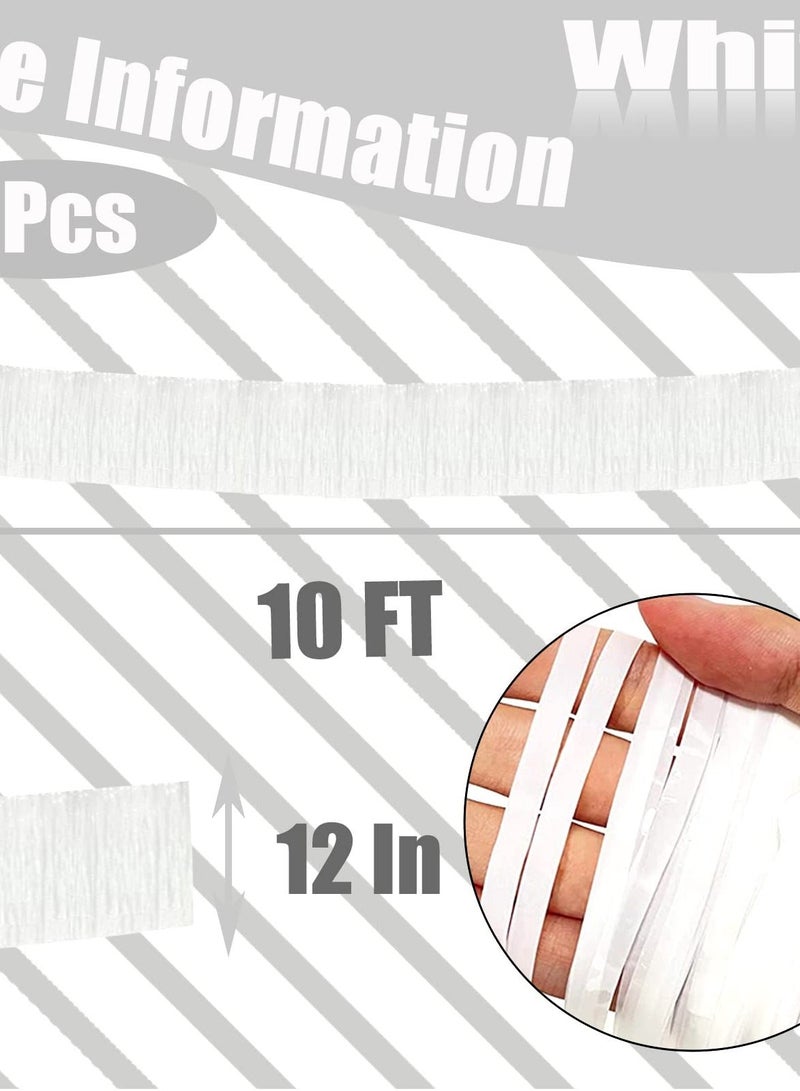 6 Pack 10 Feet Silver Foil Fringe Garland, Metallic Tinsel Streamers Banner for Parade Floats, Wedding, Birthday Party Decorations, Wall Hanging Fringe Curtain Backdrop Banner
