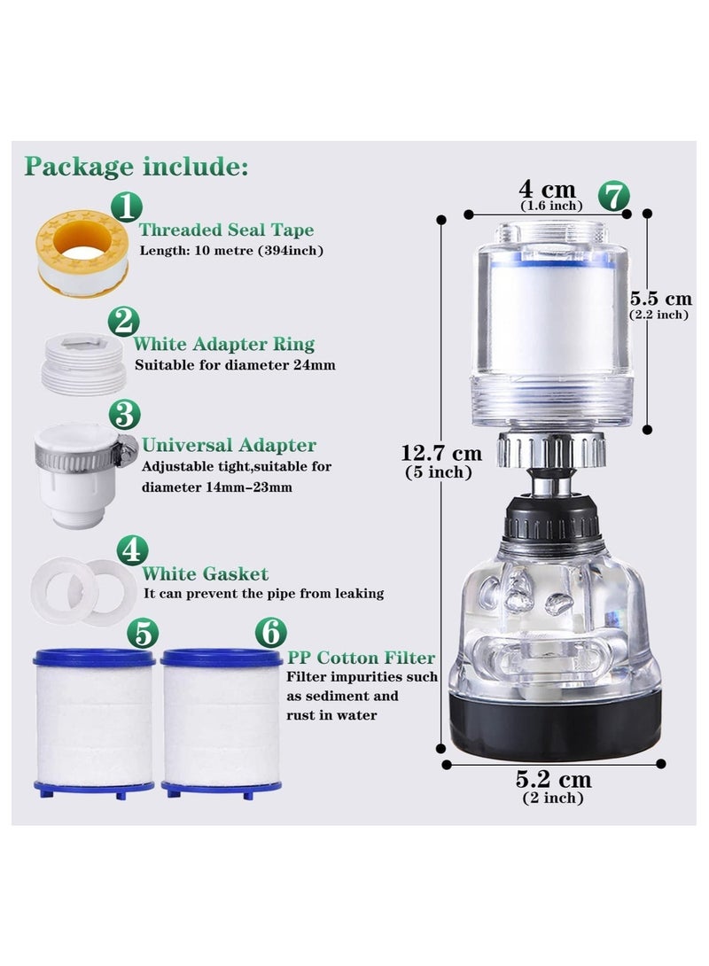 High Pressure Faucet Water Filter, Adjustable 360 Rotate Tap Head Purifier Sprayer Switch