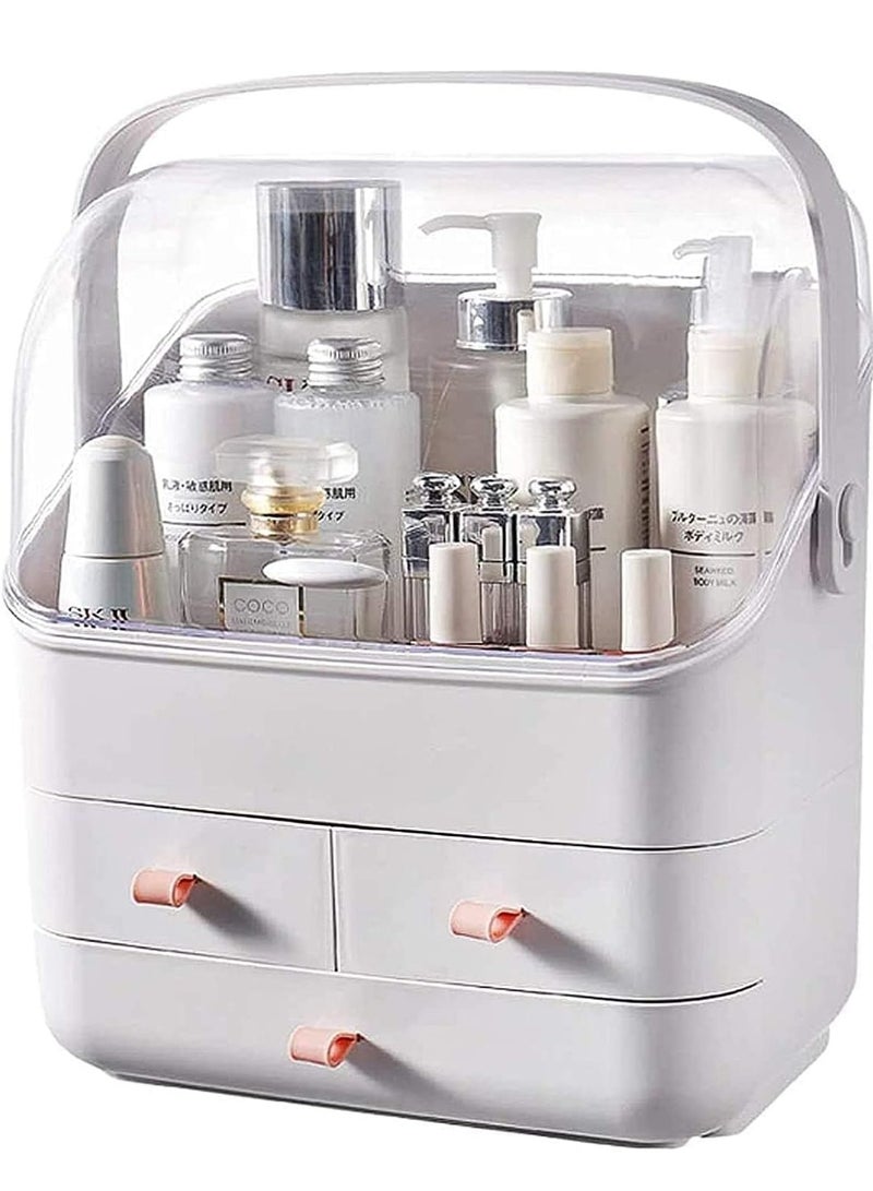 Makeup Storage Organizer Box Cosmetics storage display rack with drawer Water prooF dustproof elegant display cabinet Suitable for bathroom countertop bedroom dresser