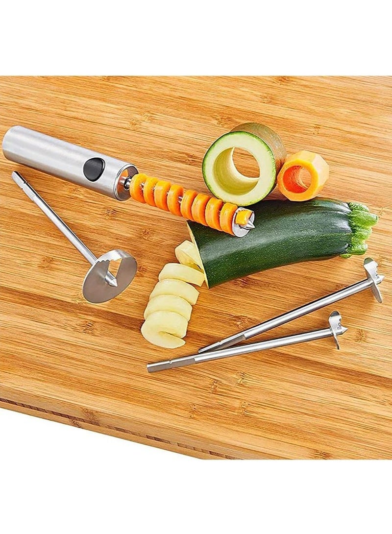 Fruit Corer,  Vegetable Digging Rotating Drill Stainless Steel Fruit Corer Apple Corer Set Core Remover Tool for Apple/Pear/Cherry for Children Food...